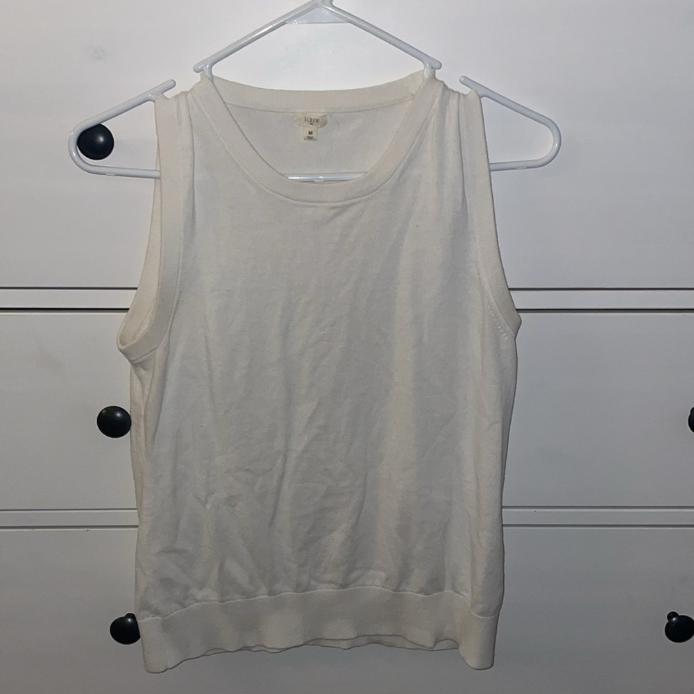 J Crew White Knit Tank